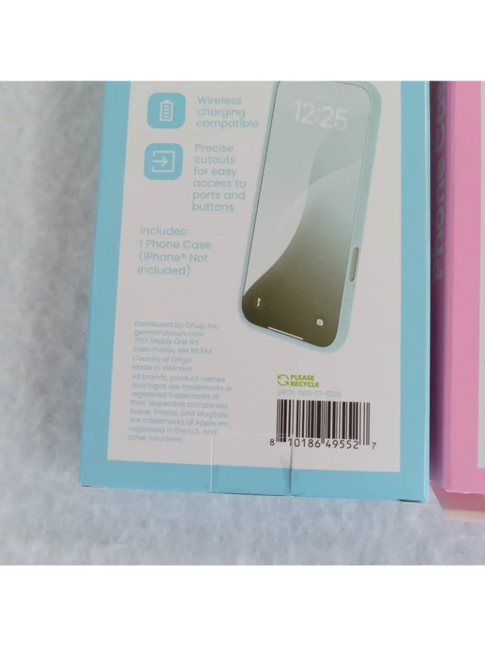 2-Pack Slim TPU Phone Case for iPhone Air Blue Pink Wireless Charging Compatible